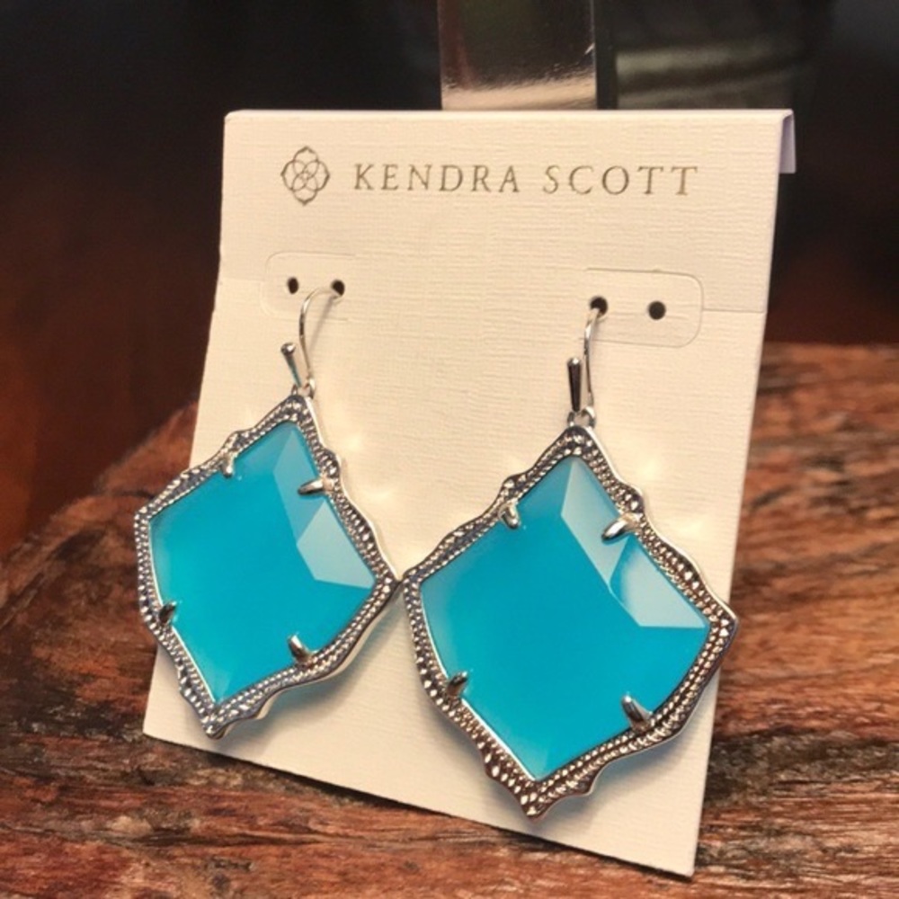 Kendra Scott Aqua Chalcedony Kirsten earrings (retired style)